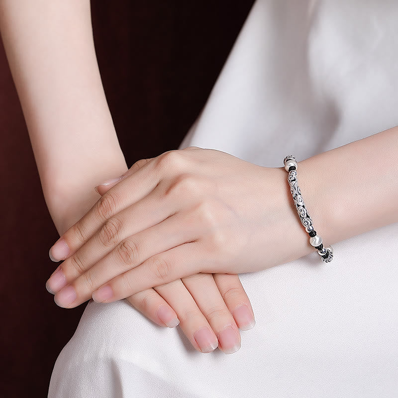 Buddha Stones Tybet Ręcznie robione Miedź 999 Srebro Sterlingowe Bransoletka z Sznurka Pomyślny Chmura Bogactwo - image 18