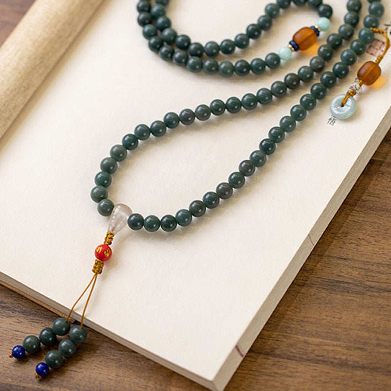 Buddha Stones 108 Koralików Bodhi Seed Blessing Medytacyjna Bransoletka Mala