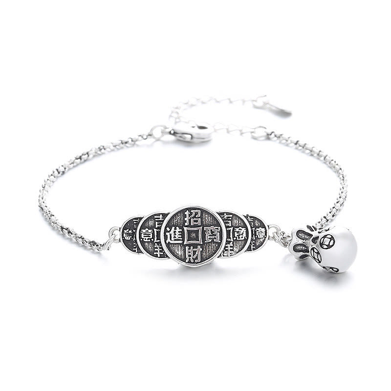 Buddha Stones Miedziana Moneta Worek Pieniędzy Bransoletka Bogactwo