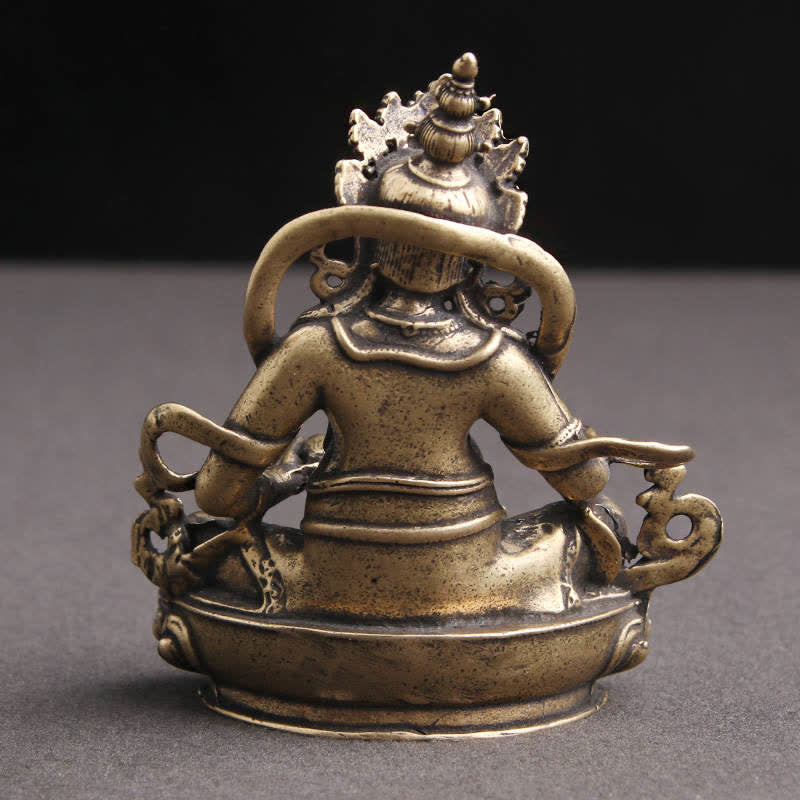 Buddha Stones Żółta Jambhala Figurka Bodhisattwy Spokój Miedziana Statua Dekoracja