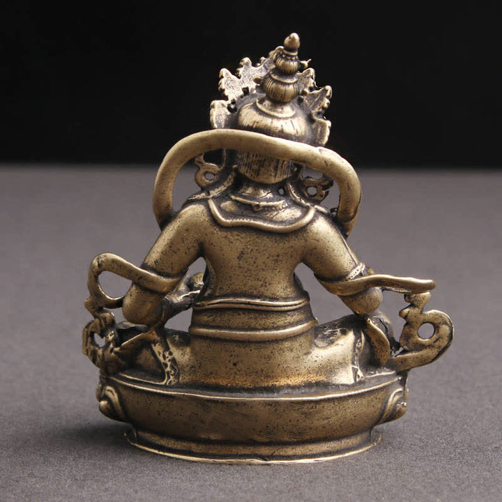 Buddha Stones Żółta Jambhala Figurka Bodhisattwy Spokój Miedziana Statua Dekoracja