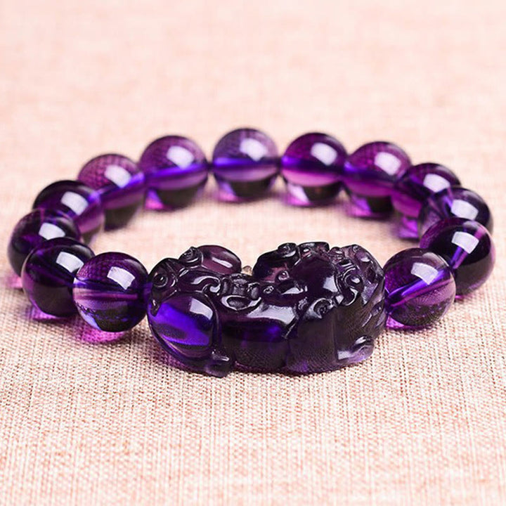 Buddha Stones Feng Shui Ametyst Fortuna Bransoletka Bogactwo