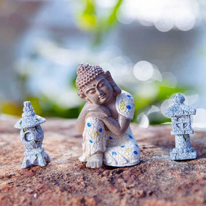 Medytujący Zen Budda Spokój Żywica Statuetka Dekoracja Domu
