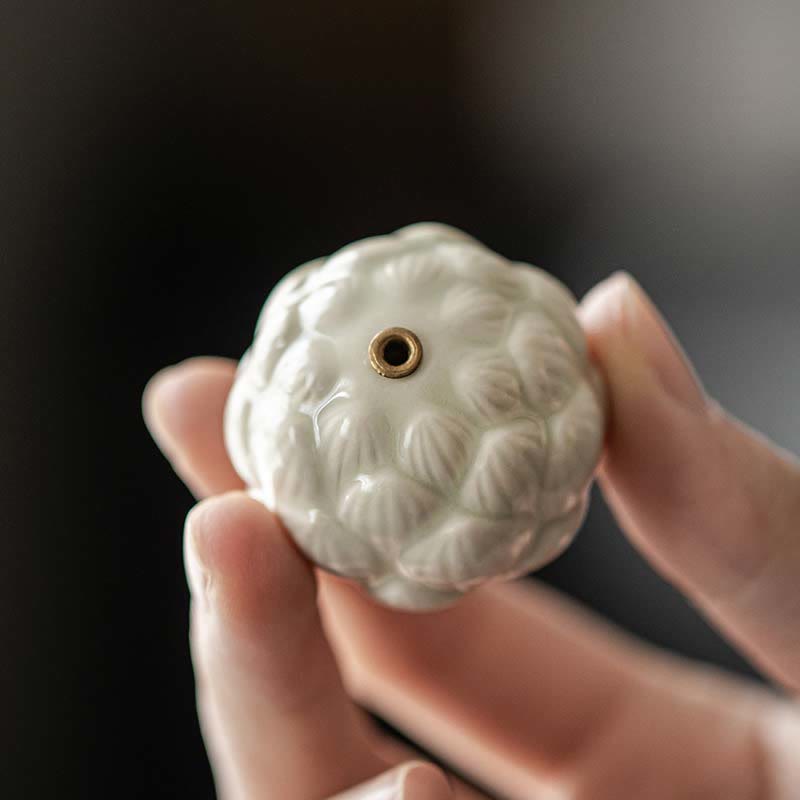 Buddha Stones Miniaturowy Kwiat Lotosu Medytacja Ceramiczny Patyk Mały Kadzielnica Dekoracja