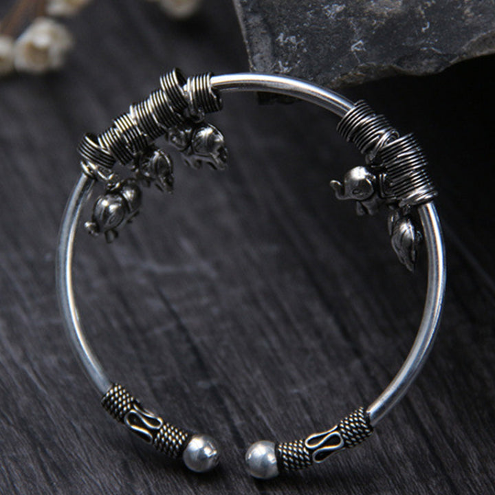 Bransoletka Buddha Stones 925 Srebro Sterling Słoń Siła Bransoletka