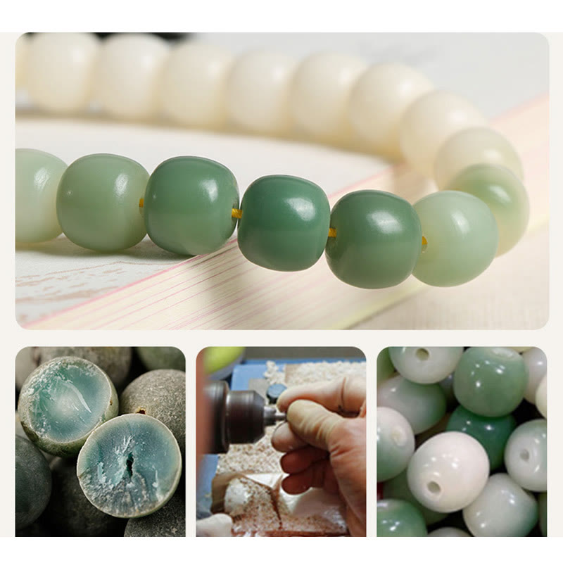 Buddha Stones Naturalny Gradient Bodhi Nasiona Fortuny Pieniądze Worek Lotos Mądrość Tassel Nadgarstek Mala