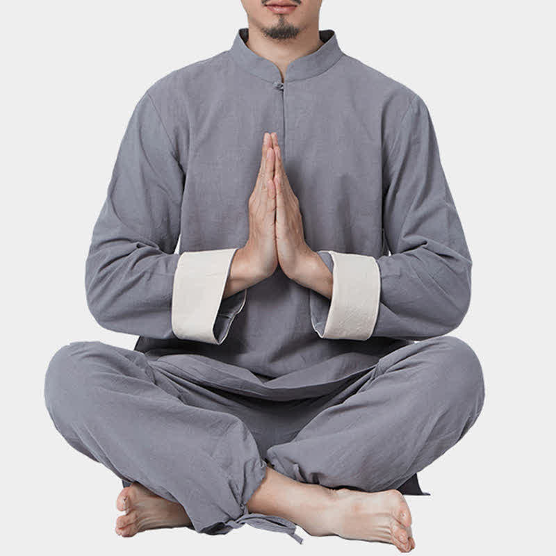 Buddha Stones Duchowa Zen Medytacja Joga Modlitwa Praktyka Bawełna Len Odzież Męska Zestaw