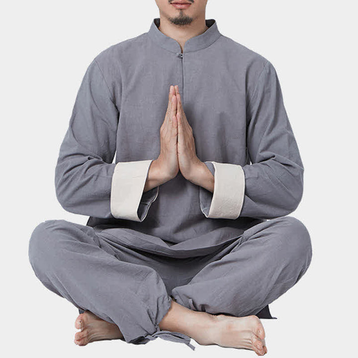 Buddha Stones Duchowa Zen Medytacja Joga Modlitwa Praktyka Bawełna Len Odzież Męska Zestaw