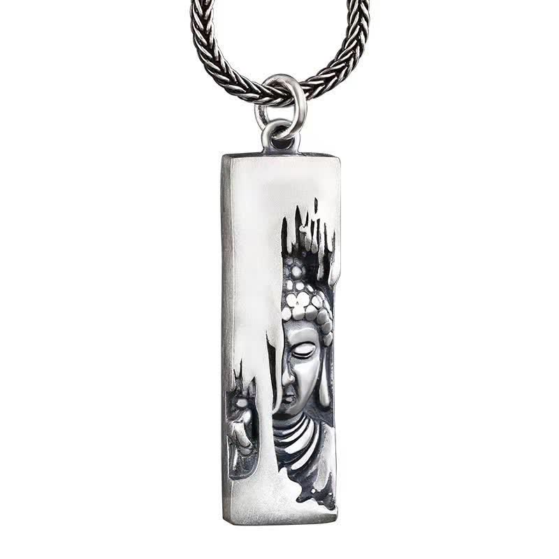 Buddha Stones Tathagata Budda Siła Ochrona Amulet Szczęśliwy Wisiorek Naszyjnik - Budda + 60 cm skręcony łańcuszek - image 16
