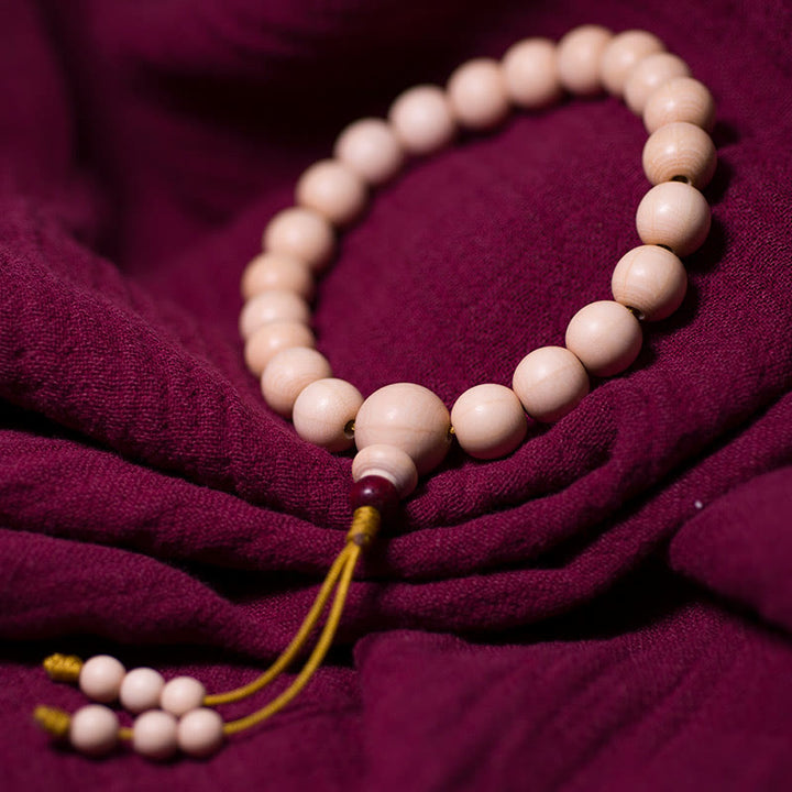 Buddha Stones Naturalne Abelia Biflora Drewno Błogosławieństwo Nadgarstek Mala