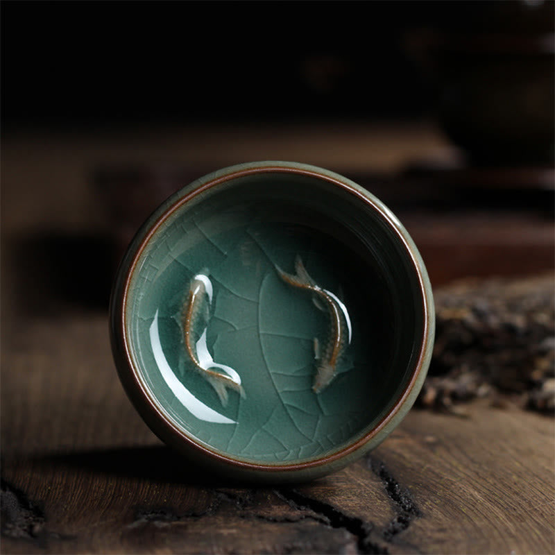 Buddha Stones Kolorowe Ryby Koi Ceramiczny Filiżanka Kung Fu Filiżanka Miska