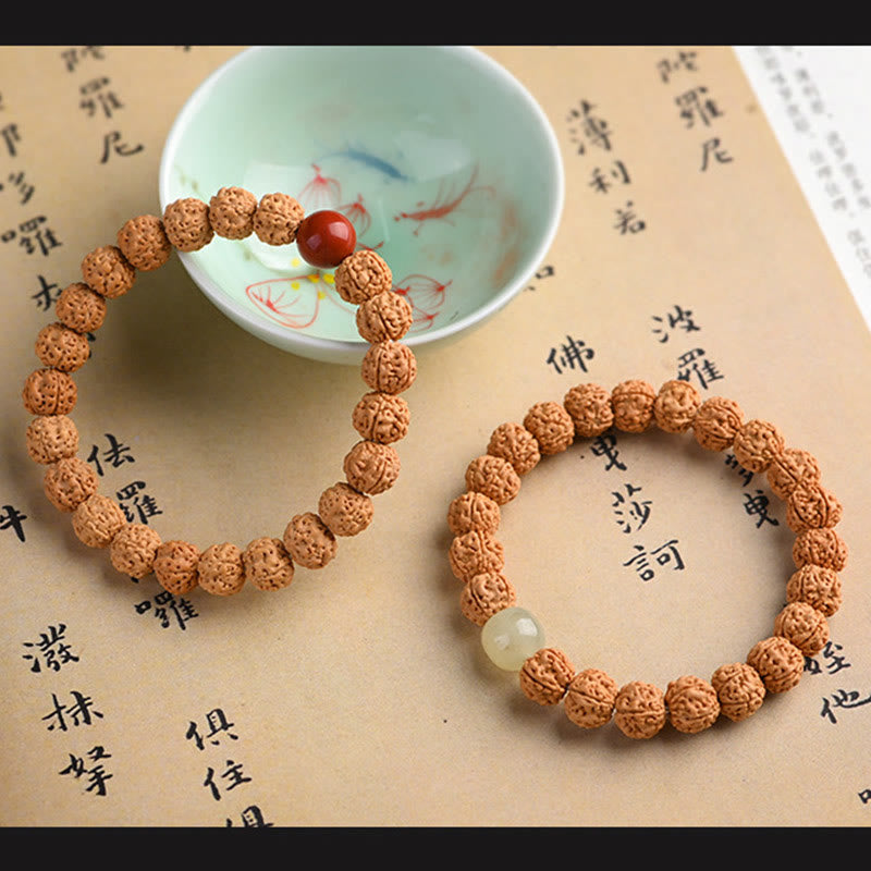 Buddha Stones Tybet Rudraksha Bodhi Seed Bransoletka Bogactwa Pomyślności