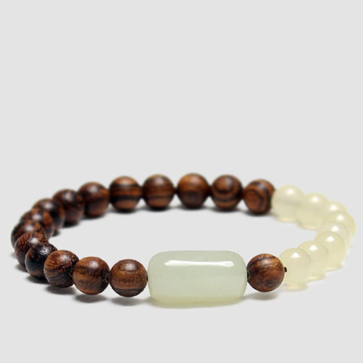 Bransoletka z Buddha Stones Jade Sandałowiec Szczęście Obfitość