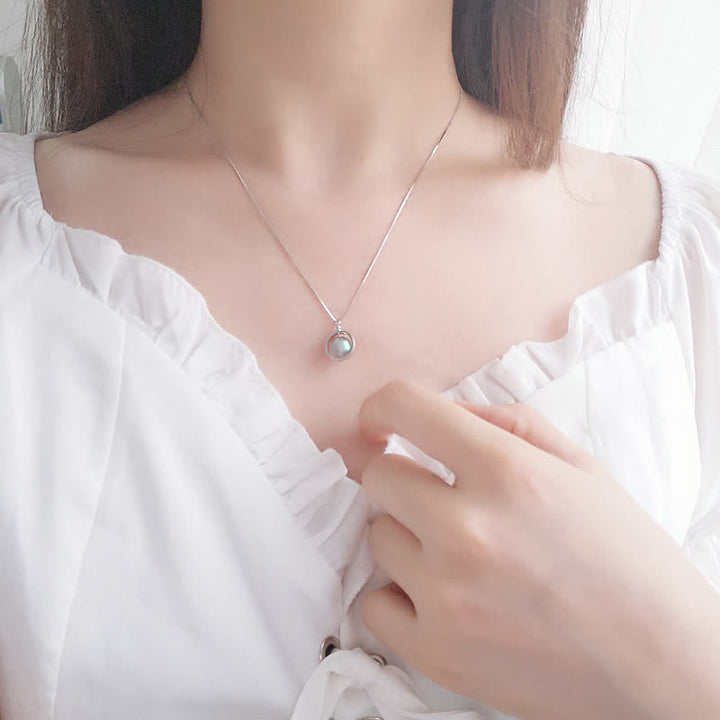 Buddha Stones 925 Srebro Sterlingowe Kamień Księżycowy Miłość Planeta Obrotowy Wzór Naszyjnik Wisiorek - image 2