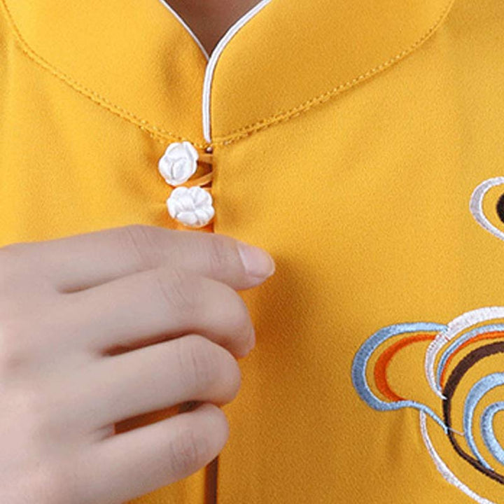 Buddha Stones Pomyślne Chmury Haft Medytacja Modlitwa Duchowy Zen Tai Chi Qigong Praktyka Unisex Zestaw Ubrań - image 12