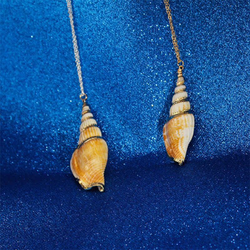 Naturalny naszyjnik z muszli Shankha Conch Shell z muszli morskiej
