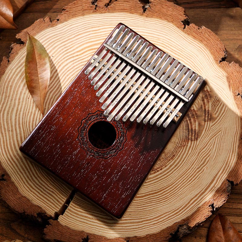 Kalimba z Buddha Stones 17 klawiszy Pianino kciukowe Drewno mahoniowe Akacja Orzech Przenośne pianino palce