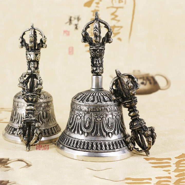 Buddha Stones Tybetański Dzwonek Medytacyjny i Wadżra Dorje Miedziany Zestaw Dekoracyjny - image 23
