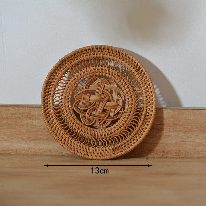 Ceramiczny Kwiatowy Wzór Rattanowy Podkładka Pod Kubek Pod Filiżankę - Podkładka Hollow Coaster 13 cm - image 17