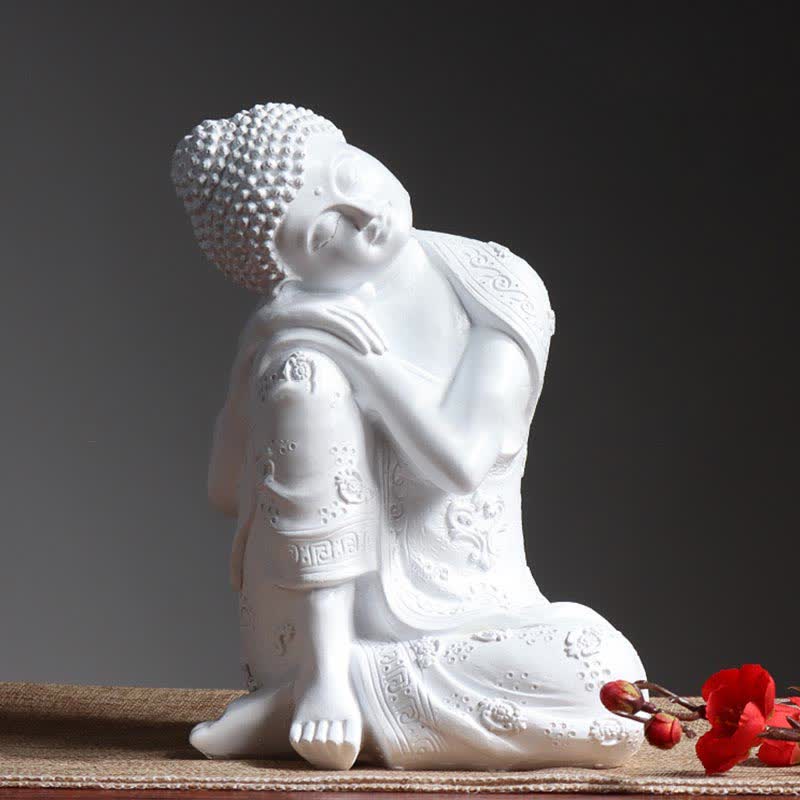 Buddha Stones Tybetański Medytujący Budda Spokój Żywica Dekoracja Statuetki