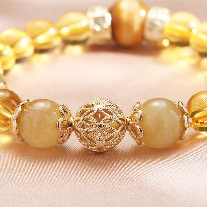 Bransoletka z koralików Buddha Stones Citrine Generosity Prosperity