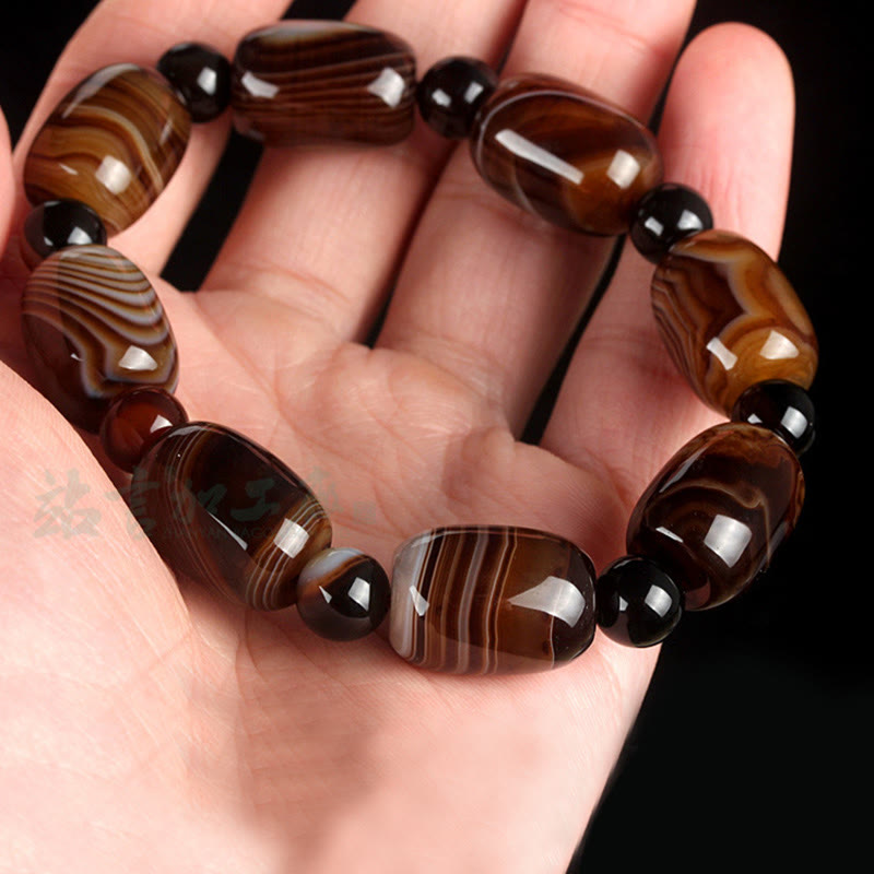 Bransoletka Buddha Stones Natural Sardonyx Courage Happiness