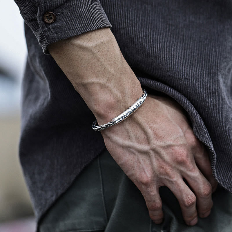 Buddha Stones Tybet Om Mani Padme Hum Grawerowana Bransoletka Skupiona Mankiet Bangle