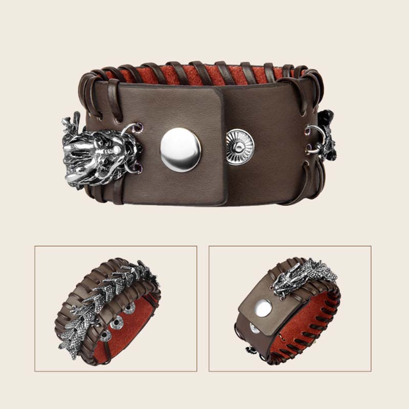 Bransoletka ochronna Dragon Leather Weave