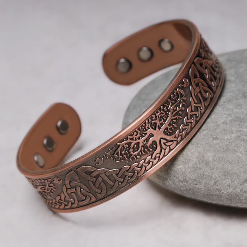 Buddha Stones Szczęśliwe Drzewo Życia Równowaga Magnetyczna Regulowana Bransoletka Mankietowa Bangle