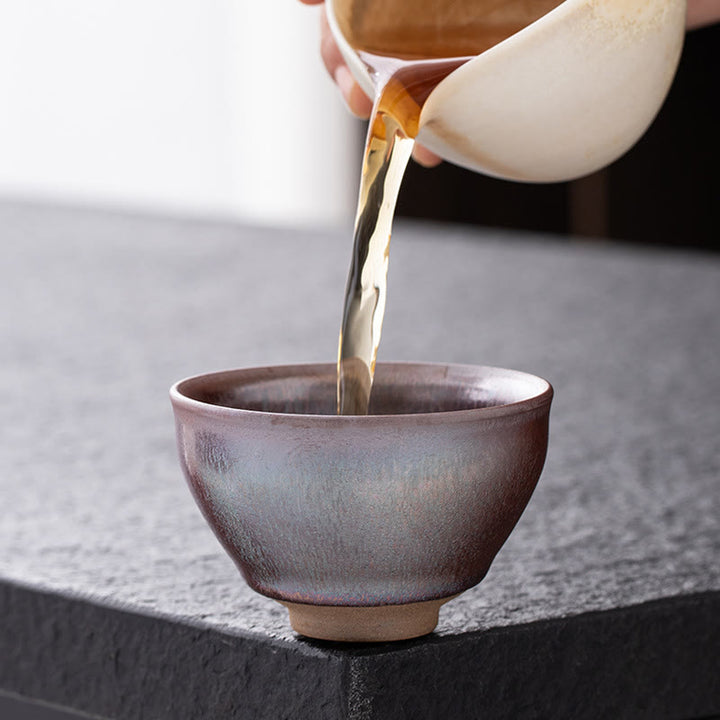 Buddha Stones Chińska różowa złota porcelana Jianzhan Filiżanka do herbaty Kung Fu Filiżanka