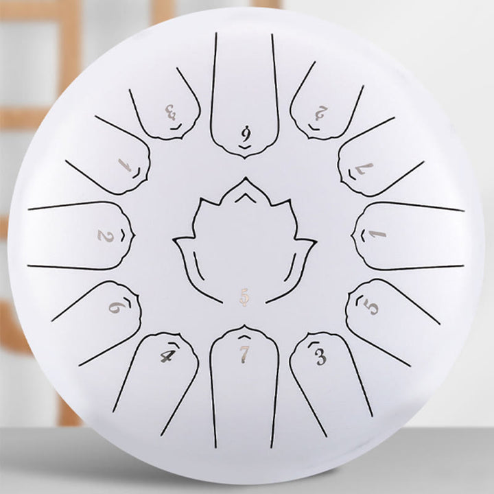 Buddha Stones stalowy językowy Dźwięk uzdrawiający uważność wzór lotosu Joga zestaw perkusyjny 13 nut 12-calowy instrument perkusyjny