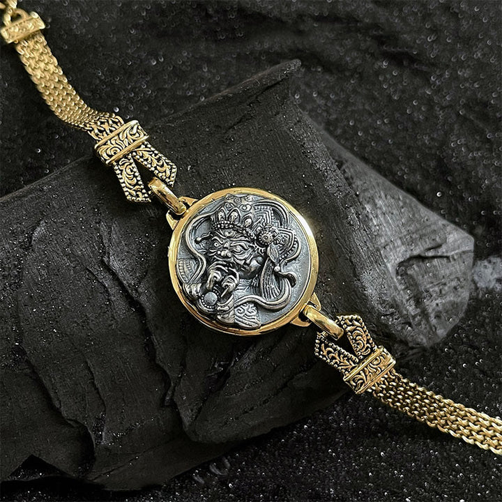 Buddha Stones Tybetańskie 925 Srebro Sterling Zakiram Bogini Bogactwa Błogosławieństwo Ochrona Bransoletka