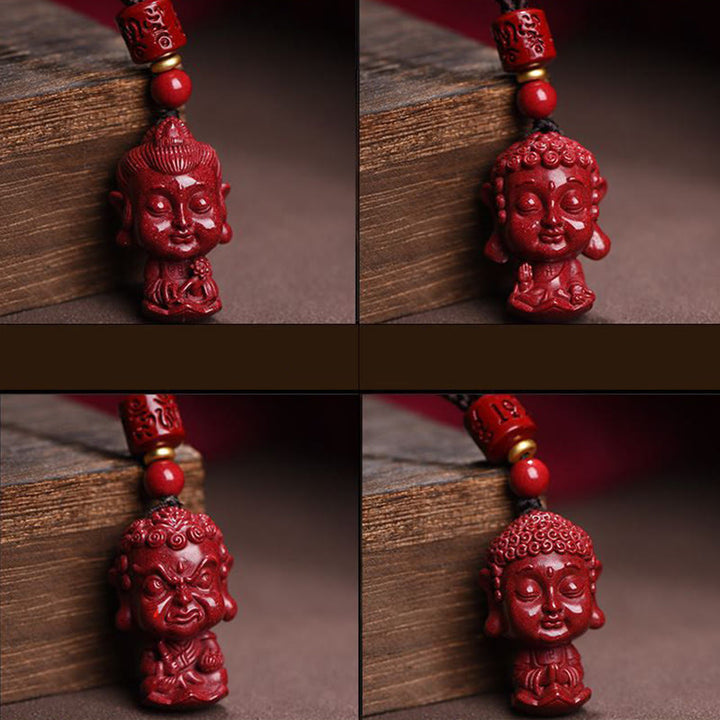 Buddha Stones Chiński Zodiak Natal Budda Naturalny Cynober Amulet Trzymający Z Daleka Złe Duchy Naszyjnik Wisiorek