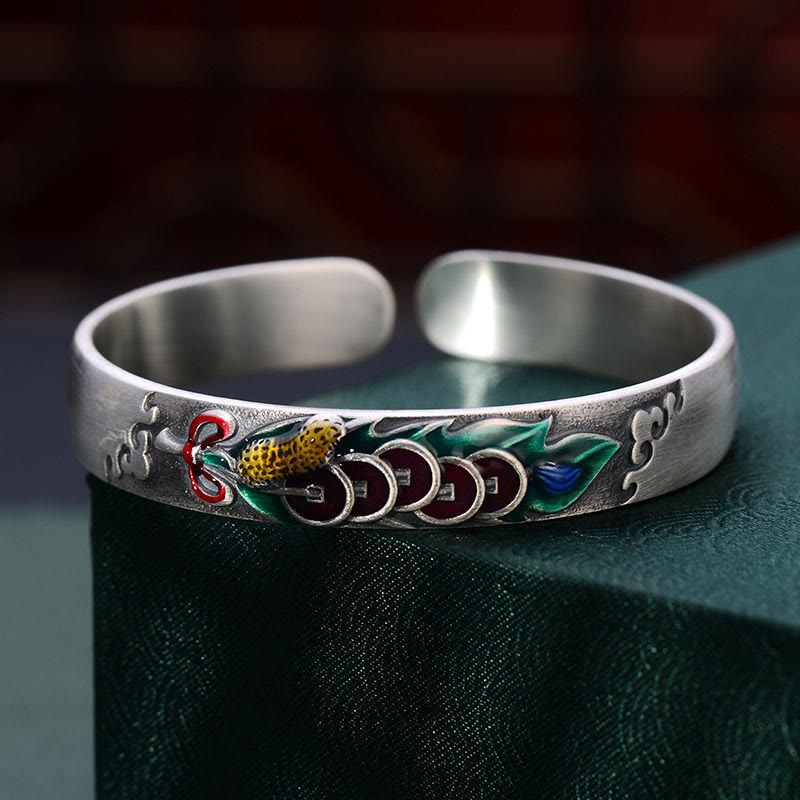 Buddha Stones Feng Shui Pięć Monet Cesarskich Bransoletka Peanut Wealth Bangle