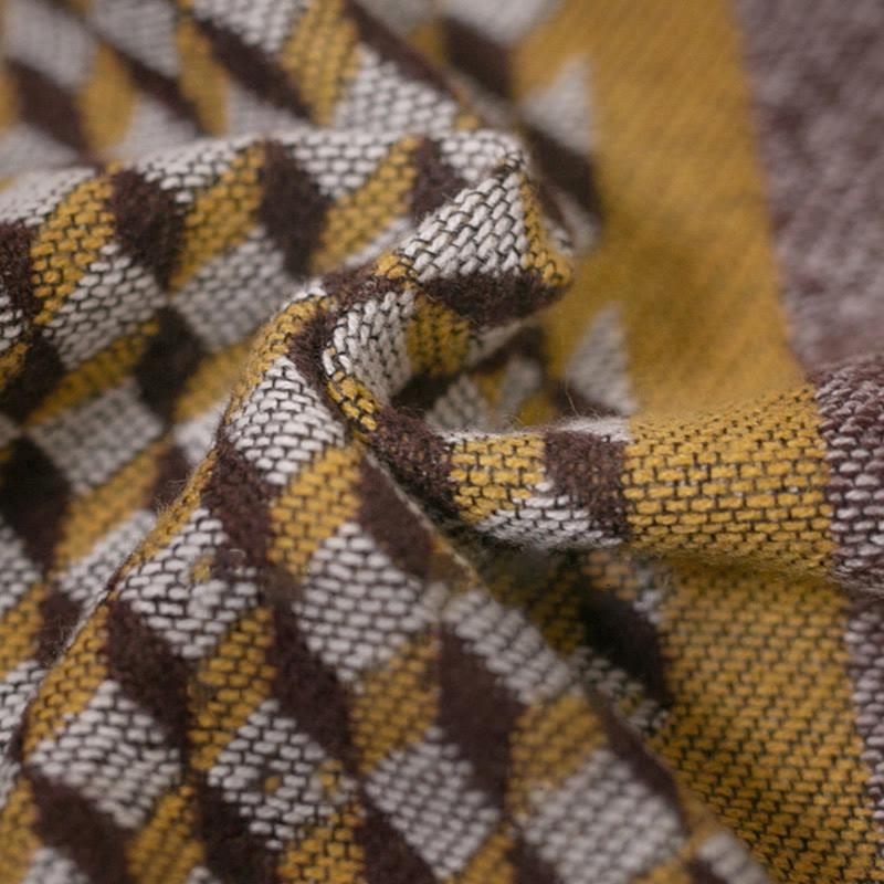 Buddha Stones Tybetański Szal Klasyczny Wzór Zimowy Przytulny Ciepły Szalik Podróżny Otulacz - image 6