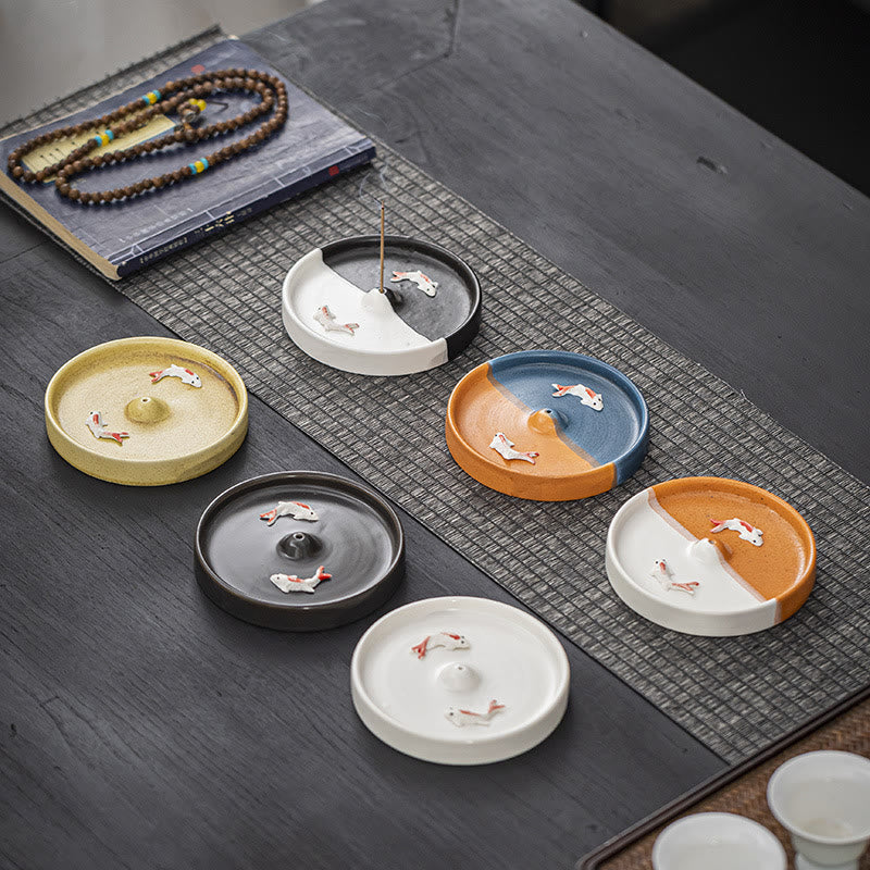 Buddha Stones, wzór ryby Koi, duchowe uzdrawianie, ceramiczny palnik kadzidełkowy, dekoracja
