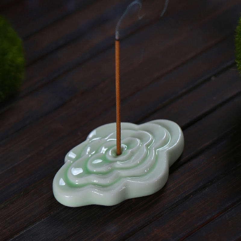 Buddha Stones Mini Pomyślne Chmury Projekt Uzdrawiający Patyk Ceramiczny Mały Kadzielnica Dekoracja