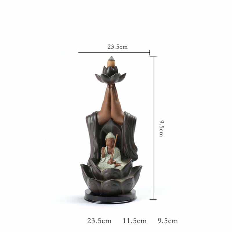 Budda Awalokiteśwara Czenrezig Ksitigarbha Ceramiczny palnik kadzielniczy z błogosławieństwem lotusu