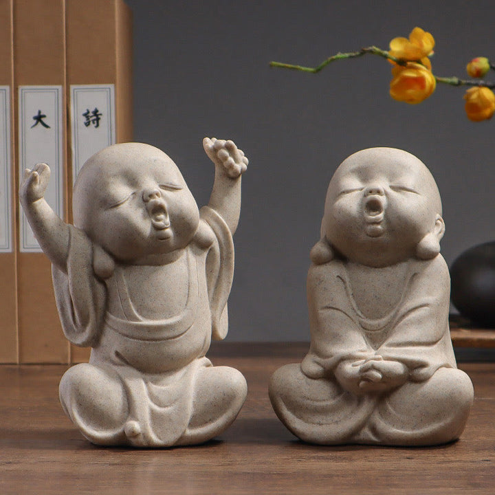 Buddha Stones Tybetańska Medytacja Budda Mnich Błogosławieństwo Spokoju Żywica Dekoracja Domu