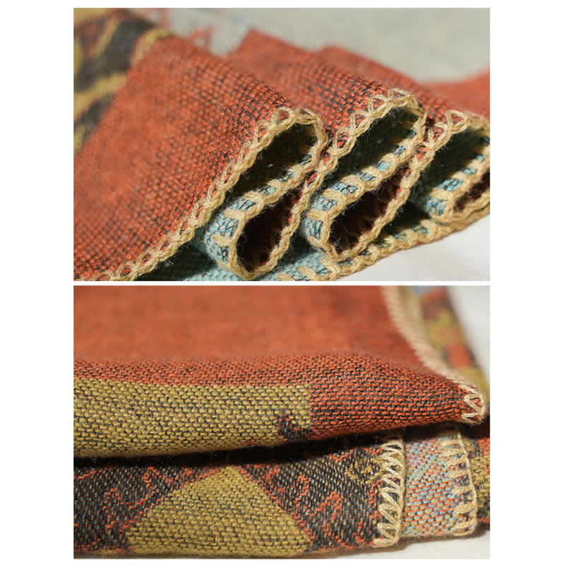 Buddha Stones Tybetański szal Diamentowy wzór Zimowy ciepły szalik - image 16