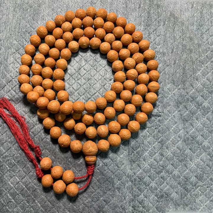 Buddha Stones 108 Mala Koraliki Nepal Bodhi Nasiona Szczęścia Bogactwo Bransoletka z frędzlami - 12 mm - image 5