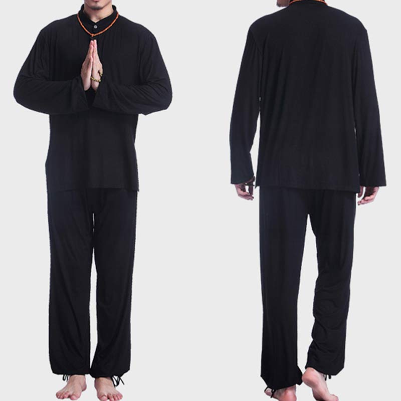 Buddha Stones Medytacja Modlitwa Duchowy Zen Tai Chi Praktyka Joga Odzież Męski Zestaw - image 19