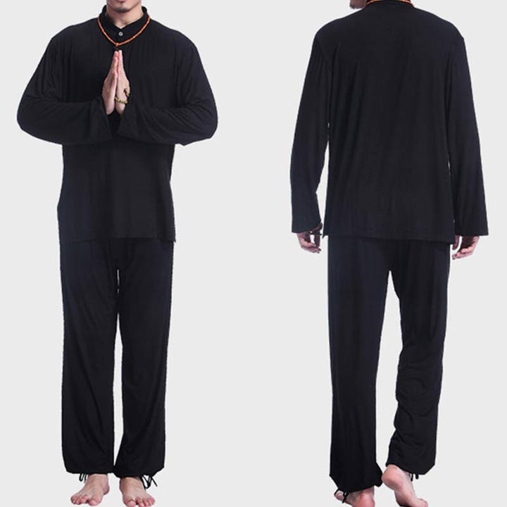 Buddha Stones Medytacja Modlitwa Duchowy Zen Tai Chi Praktyka Joga Odzież Męski Zestaw - image 19