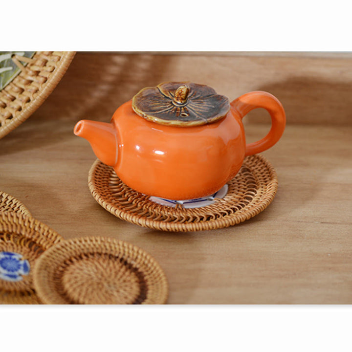 Ceramiczny Kwiatowy Wzór Rattanowy Podkładka Pod Kubek Pod Filiżankę