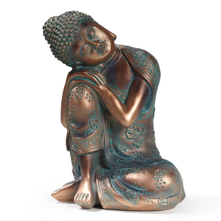 Buddha Stones Tybetański Medytujący Budda Spokój Żywica Dekoracja Statuetki