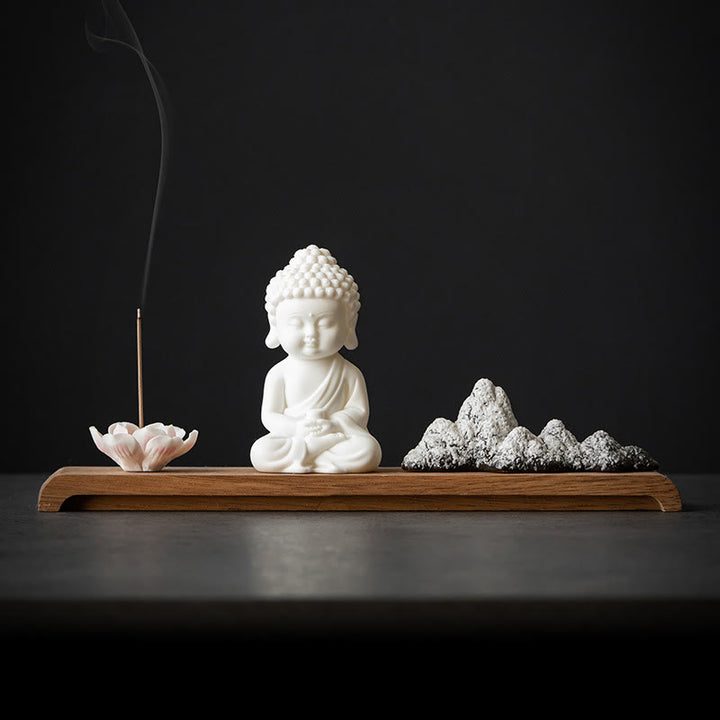 Buddha Stones Kwiat Lotosu Tathagata Kwan Yin Avalokitesvara Ksitigarbha Medytacja Ceramiczny Kadzidełko Dekoracja