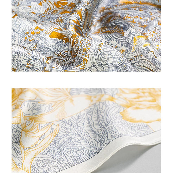 Kamienie Buddha Stones Dżungla Olej Malarstwo Pomyślne Chmury 100% Jedwabny Szalik Morwowy Premium Grade 6A Dwustronny Jedwabny Szalik na Szyję - image 3