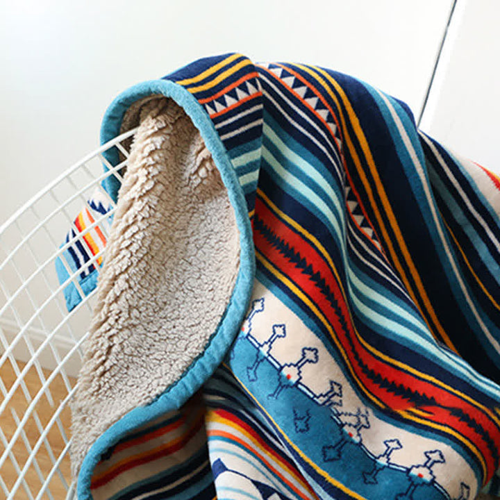 Buddha Stones Geometryczny Ciepły Miękki Koc Łóżkowy - image 6