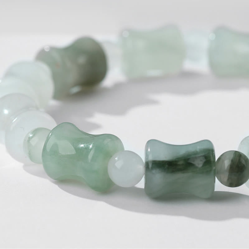 Bransoletka z Buddha Stones Jadeit Kokosowy Wzór Bambusa Obfitość Szczęście