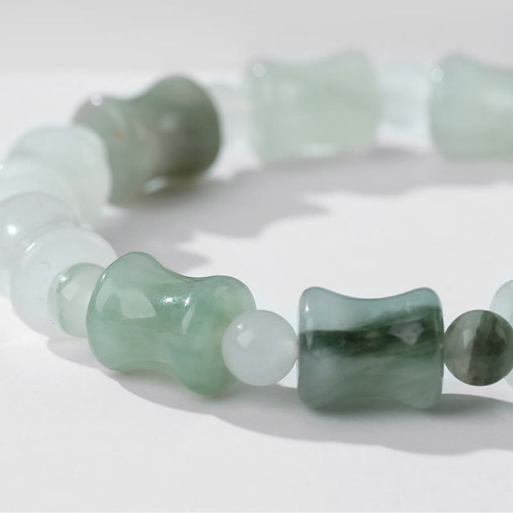 Bransoletka z Buddha Stones Jadeit Kokosowy Wzór Bambusa Obfitość Szczęście